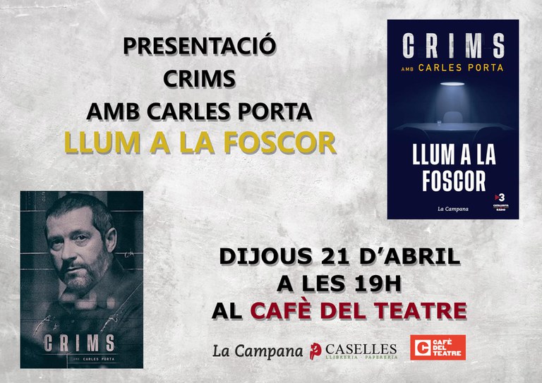 PRESENTACIÓ DEL LLIBRE · CRIMS. LLUM A LA FOSCOR