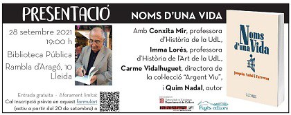 PRESENTACIÓ DEL LLIBRE · NOMS D'UNA VIDA