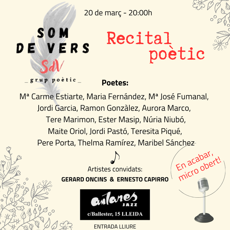 RECITAL POÈTIC · SOM DE VERS
