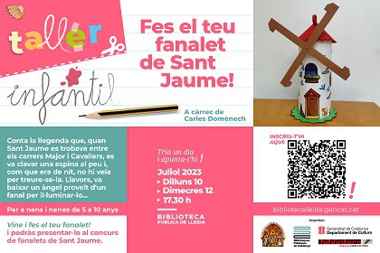 TALLER · FES EL TEU FANALET DE SANT JAUME!