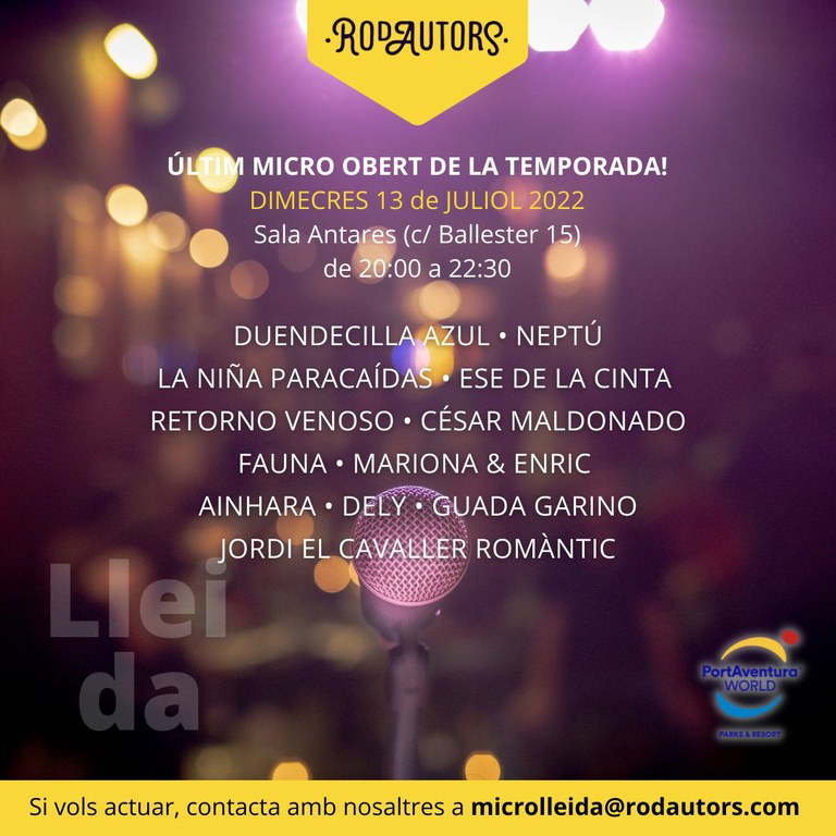 CICLO DE RODAUTORS · MICRO ABIERTO