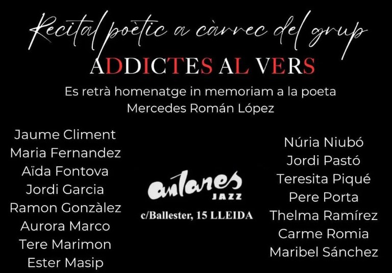 RECITAL POÉTICO · "ADDICTES AL VERS"