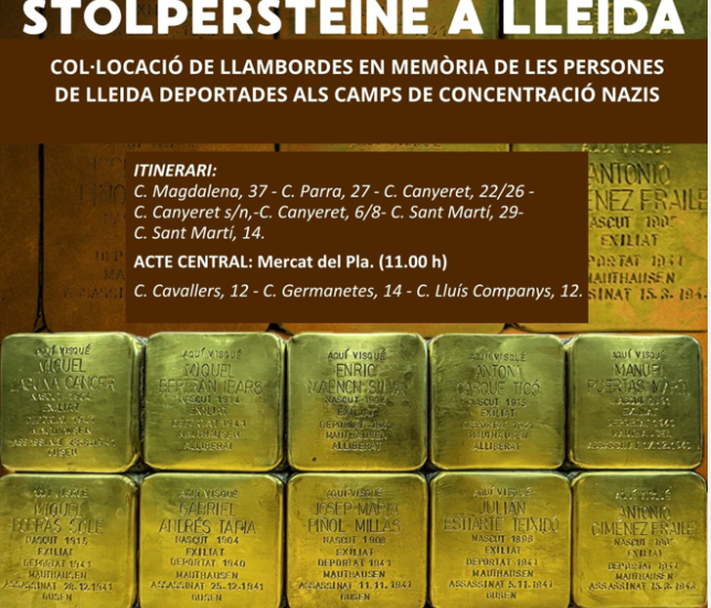 STOLPERSTEINE EN LÉRIDA · COLOCACIÓN DE ADOQUINES