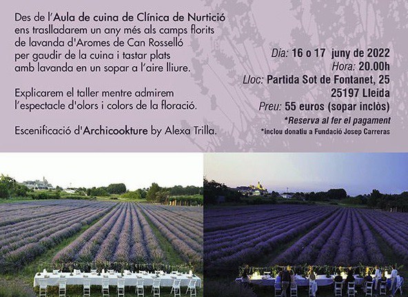 TALLER DE COCINA + CENA · FLORACIÓN DE LA LAVANDA