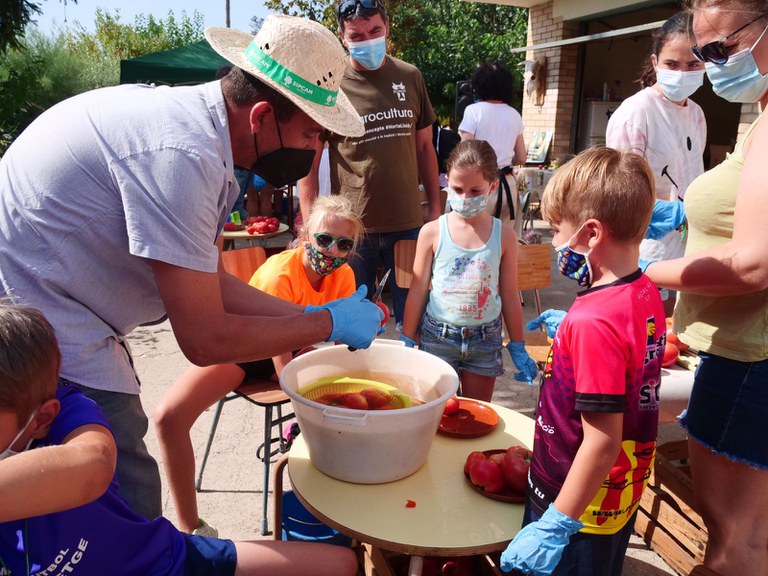 TALLER DE CONSERVA DE TOMATE EN LA HUERTA