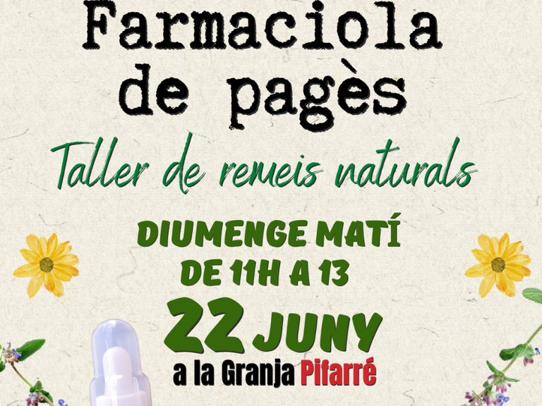 TALLER DE REMEDIOS NATURALES · FARMACIA DE PAYÉS